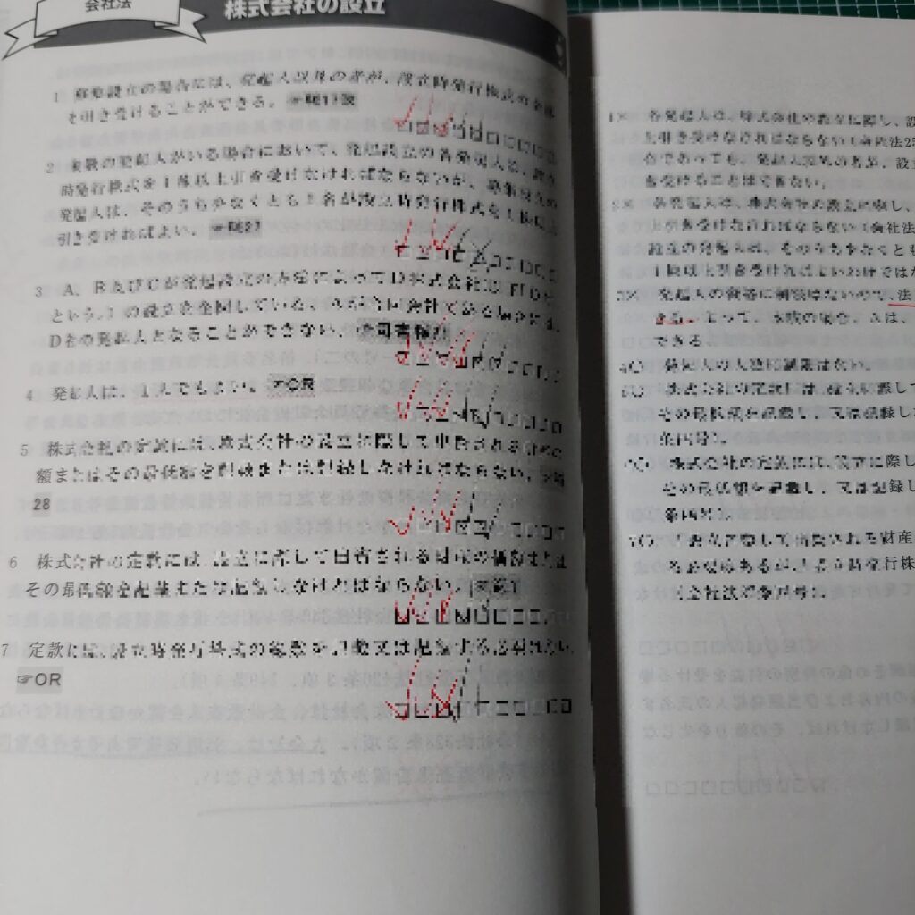 問題集の画像です。何回解いたかチェックできるようになっています。
